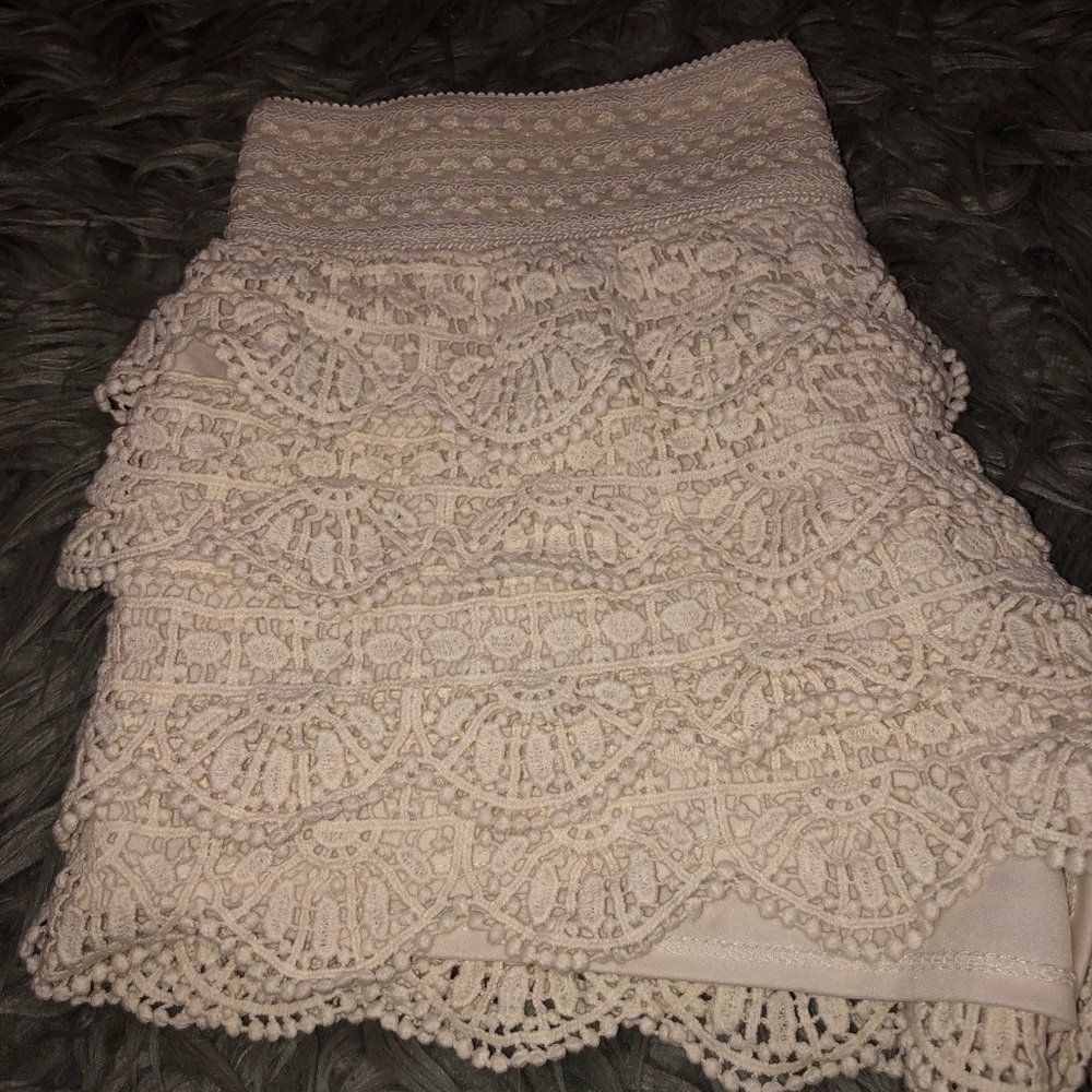 Cream boho shorts